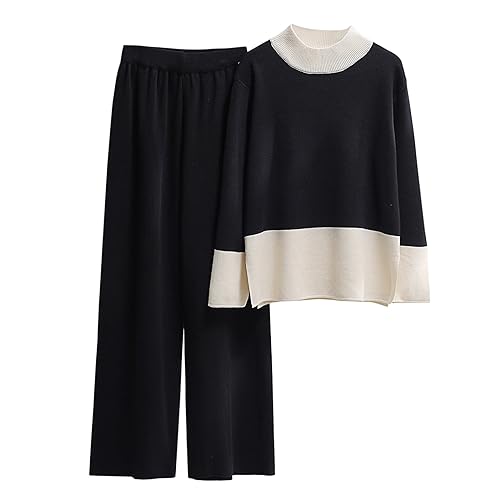 Generisch Zweiteiler Damen Strickanzug Langarm Lounge Sets Strickanzug Stricken Pulli Und Weites Bein Lang Hose Weiteiler Jogginganzug 2-Teiliges Trainingsanzug Casual Loungewear Set Outfit Generisch Zweiteiler Damen Strickanzug Langarm Lounge Sets Strickanzug Stricken Pulli Und Weites Bein Lang Hose Weiteiler Jogginganzug 2-Teiliges Trainingsanzug Casual Loungewear Set Outfit von Generisch