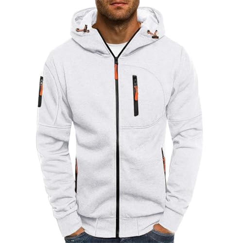 Generisch Sweatjacke Herren Zipper Hoodie Y2K Einfarbig Sweat Jacken Hoody Mit Kapuze Kapuzenpullover Mit Reißverschluss Kapuzenjacke Sweatshirt Hoodie Pullover von Generisch