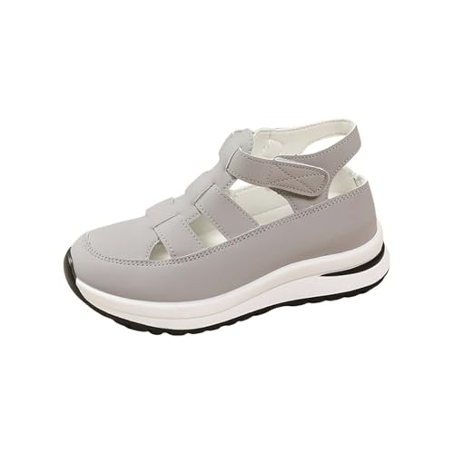 Generisch barfußschuhe damen sandalen Sandalen Damen Sommer Bequem mit Absatz Extra Weit Orthopädische Sommerschuhe Bequeme Closed Toe Sandaletten Freizeit Breite Füße alle angebote Grau 41 von Generisch