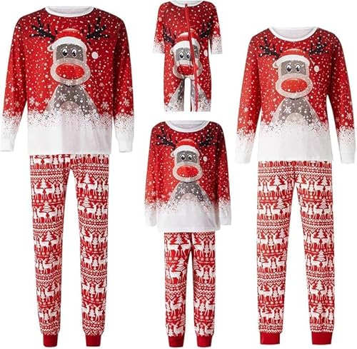 Generisch christmas pyjama family set, Weihnachts Pyjama Familie Set, Kuschelig Matching Schlafanzug Damen Herren Partner Baumwolle Christmas Pyjama Kinder Jungen Mädchen Familie Pyjamas Set von Generisch
