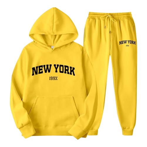 Generisch Jogginganzug Set Sweatshirt und Jogginghose Warmes Trainingsanzug Langarm Sportanzug Sport Outfit Zweiteiler Elegant Jogger Bequem Baggy Stretch von Generisch