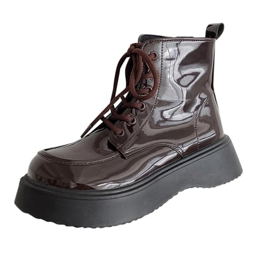 Generisch dirndl schuhe damen trachten Stiefeletten Damen Winter Wasserdicht Niederung Blockabsatz Halbstiefel Elegant Rutschfest Schlupfschuhe Bequeme Einfarbige Reißverschluß Outdoorschuhe Braun 39 von Generisch