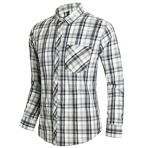 Generisch hehiy Herren Hemd Bügelfrei Regular Fit Hemd Langarm Casual Hemd aus Oxford Button Down Hemd Faltenfrei Freizeithemd mit Tasche Business Casual Herren Herren Hemd Slim Fit Langarm von Generisch