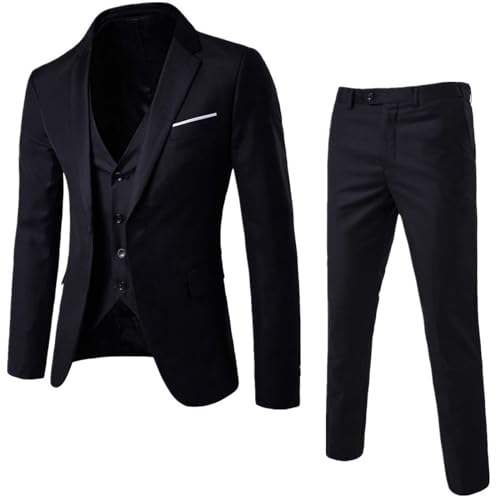 Generisch herren anzughose mit weste anzughose herren schwarz 98 anzüge für herren set slim fit herren 3-stücke einreiher anzug anzug set beige männer herren anzug 3 teilig 5xl von Generisch