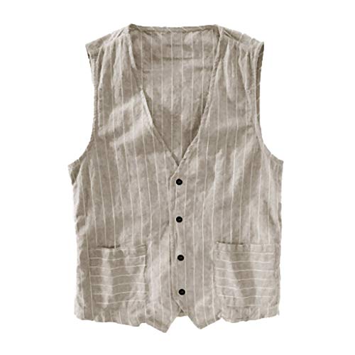 Generisch herren hochzeit weste grau sommerweste herren leicht 5xl ärmellose weste herren baumwolle herrenwesten elegant beige herren anzug hochzeit komplett mit weste westen herren 6xl von Generisch