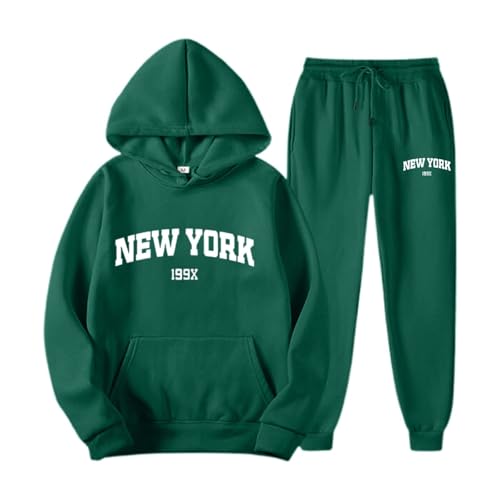Generisch Jogginganzug Set Sweatshirt und Jogginghose Warmes Trainingsanzug Langarm Sportanzug Sport Outfit Zweiteiler Elegant Jogger Bequem Baggy Stretch von Generisch