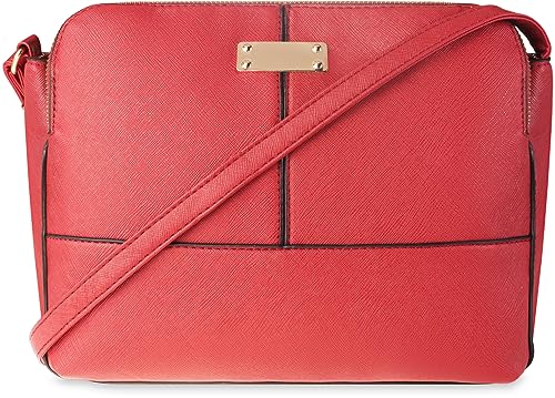 Generisch klassische Damen Handtasche Schultertasche City Tasche 3 Kammer rot von Generisch