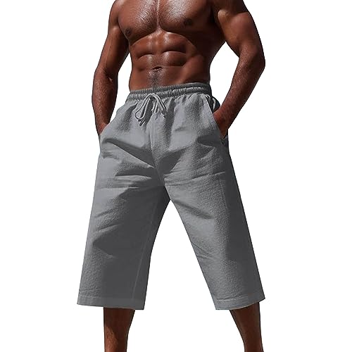 Generisch leichte dünne,Kurze Sommerhose für männer Haremshose Herren Sommer yogahose männer weiß yogahose Men eng Outdoorhose Herren Sommer Trekkinghose Herren Sommer Zip Off von Generisch