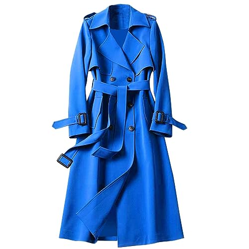 Generisch mantel damen elegant winter Trenchcoat Lang Wintermantel Winddichter Windjacke Zweireiher Jacke Übergangsmantel Klassische Mantel Herbst Frühling Frauenmantel Damenmantel herbstjacke damen von Generisch