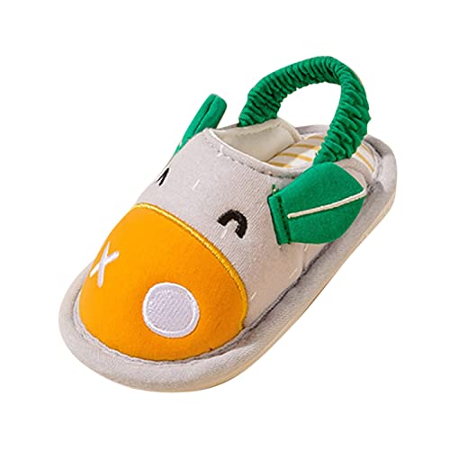 Generisch niedlich und Winter Hausschuhe flache Unterseite runde Zehe weich warm und bequem einfarbig Kalb Form Hausschuh Mädchen 30 (Yellow, 21 Toddler) von Generisch