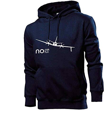 Generisch no Risk no Fun Flugzeug Männer Hoodie Sweatshirt Navy M von Generisch