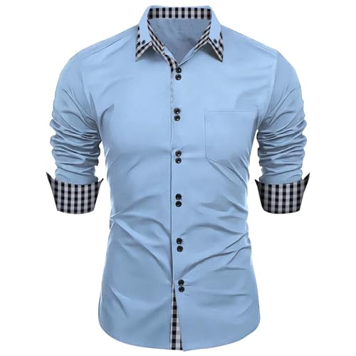 Generisch oberhemden Herren Kurzarm bügelfrei Hemd Herren Baumwolle Ringelshirt Herren Herren Hemden Casual Hemd Herren Hemd Herren Sommer Cowboy Hemd männer anzüge leinen Hemden Herren Langarm von Generisch