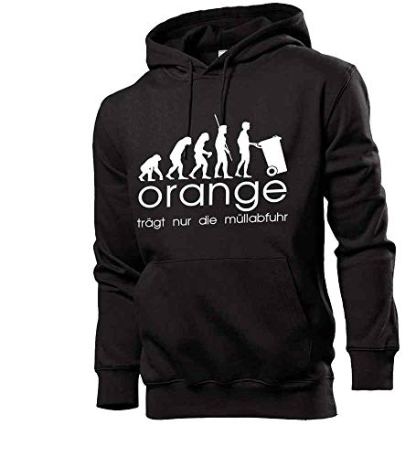 Generisch orange trägt nur die müllabfuhr Evolution Männer Hoodie Sweatshirt Schwarz 3XL von Generisch