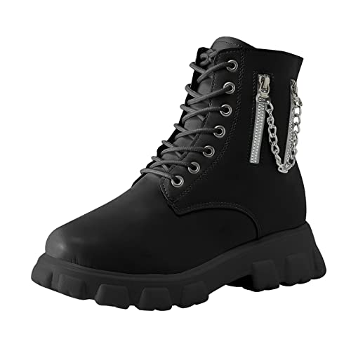 Generisch overknee stiefel keilabsatz winterstiefel damen mit absatz springerstiefel damen mit reißverschluss stiefeletten damen mit absatz sandalen damen weiss a-Schwarz 10.99 von Generisch