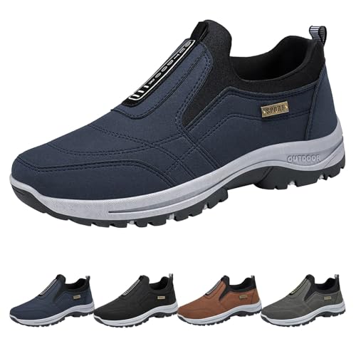Generisch rutschfest Wanderschuhe Bequeme Walkingschuhe Herren-Polyester-Loafer Freizeitschuhe Modisch Trekkingschuhe Weiche Sneaker Atmungsaktiv Laufschuhe Leichtgewichts von Generisch