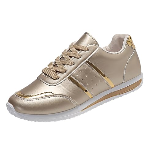 Generisch rutschfeste, leichte Freizeitschuhe aus Exchange Damen Sneaker (Gold, 41) von Generisch