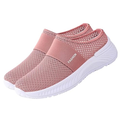 Slip in Sandalen Damen Orthopädische Sandalen Damen Sommer Hausschuhe Weichen Sohlen Pantoletten Breite Füße Damensandalen Freizeit Walkingschuhe Strandsandalen Mesh Schlappen Rosa 39 von Generisch