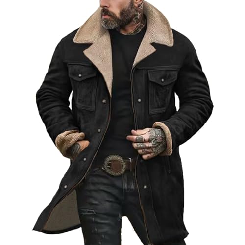 Generisch softshelljacke für herren Trenchcoat Herren Jacke Fleecejacke Mit Multi Taschen Einfarbiger Winterjacke Winter Warm Softshelljacke Fleece Bequem Fit Wintermantel motorrad jacke von Generisch