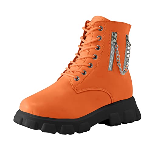 Generisch sommerstiefel damen lochmuster flach gummistiefel damen kurz bunt stiefeletten damen schwarz glitzer reitstiefel sandalen mädchen 34 2023 stiefel badeschuhe damen 40 a-Orange 22.99 von Generisch