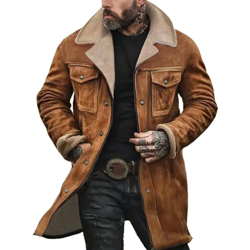Generisch strickjacken für herren Trenchcoat Herren Jacke Fleecejacke Mit Multi Taschen Einfarbiger Winterjacke Winter Warm Softshelljacke Fleece Bequem Fit Wintermantel kochjacke von Generisch
