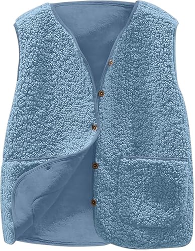 Generisch teddy weste damen ärmellose westen Fleeceweste Herbst Winter Warm V-Ausschnitt Knöpfen Einfarbig Damenweste Pelzjacke Lammwolle Weste Lose Kurze Jacke Generisch teddy weste damen ärmellose westen Fleeceweste Herbst Winter Warm V-Ausschnitt Knöpfen Einfarbig Damenweste Pelzjacke Lammwolle Weste Lose Kurze Jacke von Generisch