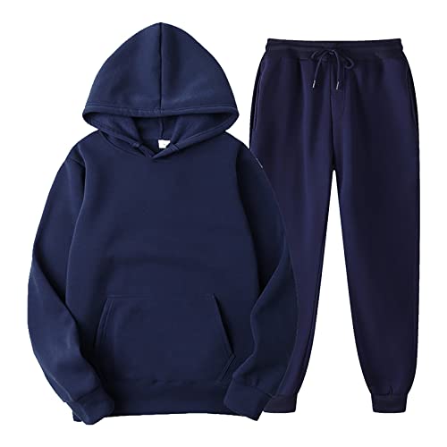 Generisch Jogginganzug Set Sweatshirt und Jogginghose Warmes Trainingsanzug Langarm Sportanzug Sport Outfit Jogger B equem Baggy Stretch von Generisch