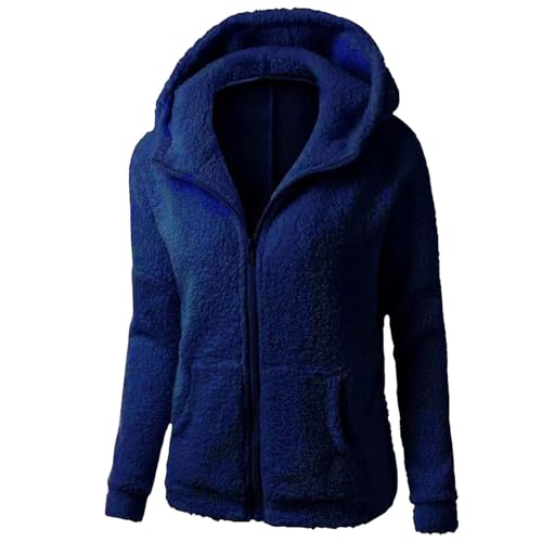 Generisch übergangsjacke damen schwarz Fleecejacke Winterjacke Warm Winter Teddyjacke Thermojacke Teddy Fleece Jacken Teddyfleece Jacke Fellmantel PlüSchjacke mit Taschen mantel damen von Generisch