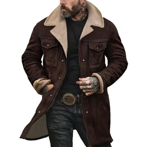 Generisch windjacke herren Trenchcoat Herren Jacke Fleecejacke Mit Multi Taschen Einfarbiger Winterjacke Winter Warm Softshelljacke Fleece Bequem Fit Wintermantel jacken von Generisch