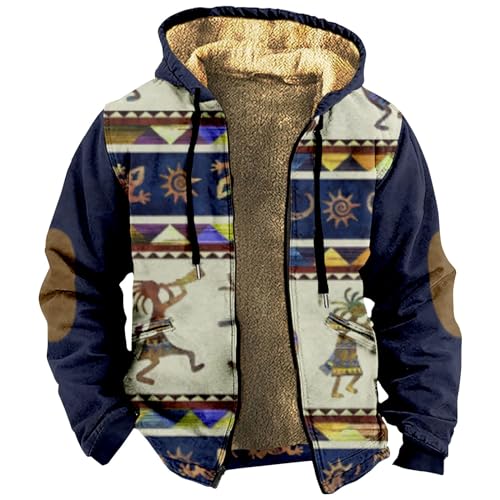 Generisch winterjacke herren, Full Zip and Pockets, Winter Warm Fleece Inner Sweatshirt, stoffjacke herren, lammfelljacke, winter jacke, winterjacke warm, jackett herren winter, Multicolor， L von Generisch