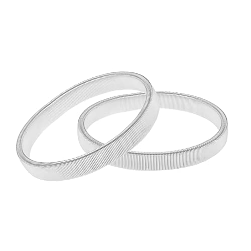 Generisch·2025 2 Stck. Herren Metall Feder Elastisches Stretch Armband Armband Arm Ring Manschette (Silver One Size) von Generisch