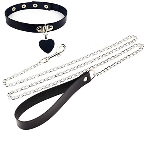 Generisch·2025 Schmuck Accessoires Liebe Form Anhänger Gliederkette Metall Frauen Halskette Kragen Traktion Punk Glocke Choker Seil Zubehör String Body (Black, One Size) von Generisch