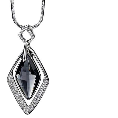 Geometrische Halskette mit Anhänger aus Rinestone, lange Pulloverkette, Schlangenkette, Statement-Halskette für Damen von Generisch