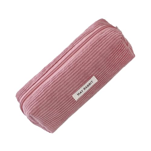 Gerippter Samt-Bleistift-Etui - Tragbares Reise-Make-up-Etui 50g | Leicht zu reinigende Schreibwarenetui, Studenten-Stiftetui, Tasche P, Meat Powder, riferimento alla descrizione, Siehe von Generisch
