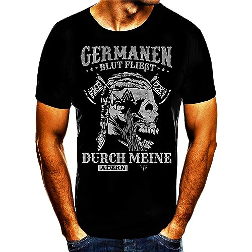 Germanen, Viking, Blut Wikinger Odin Valhalla T-Shirt (M) Schwarz von Generisch