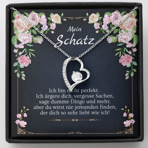 Geschenk für Ehefrau Schmuck, Kette für Ehefrau, Jahrestag Geschenk für Sie, Geburtstagsgeschenk Frau (Klassische Schmuckbox, Gelbgold) von Generisch