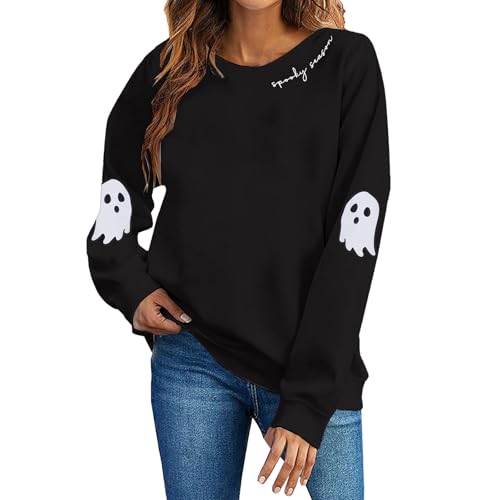 Geschenk für Frauen Saison Sweatshirts Halloween Sweatshirt Frauen Halloween Grafik Rundhalsausschnitt Tops Halloween blitzangebote des Tages Damenjacke übergangsjacke Sale von Generisch