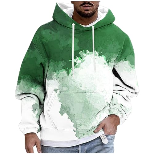 Geschenke für Freundin Hoodie Herren Farbverlauf Bedrucken Sweatshirt Oversize Langarm Pullover mit Kapuze Freizeit Sport Kapuzenpullover Autumn Bequem Taschen Pulli Locker von Generisch