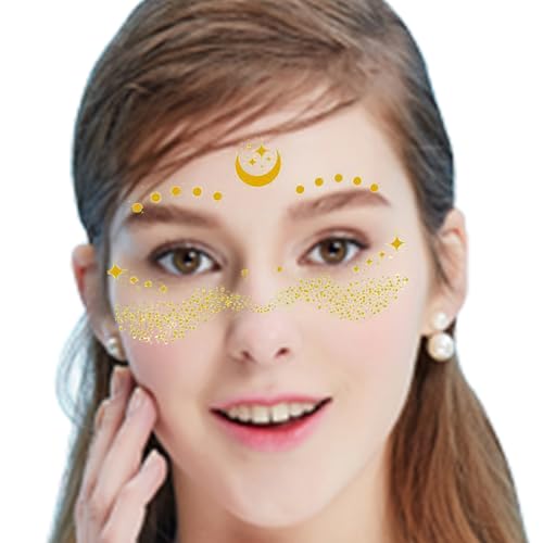 Gesicht Edelsteine Für Festivals - Wasserdichte Party -Gesichtsaufkleber | Sticker Festival Edelsteine | Stempeln Von Gesichtern tattos -Aufkleber Für Verschiedene Aktivitäten Styles Cosplay Und Karne von Generisch