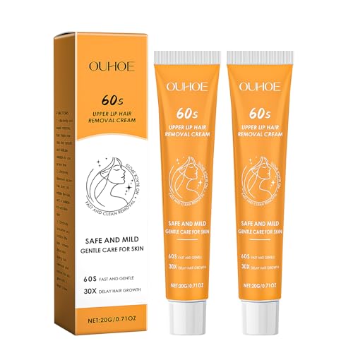 Gesicht Enthaarungscreme Haarentfernungscreme, 2 Stück Gesichtshaarentfernungscreme, Haarentfernung Gesicht Damen, Beruhigende Enthaarungscreme für KöRper von Generisch