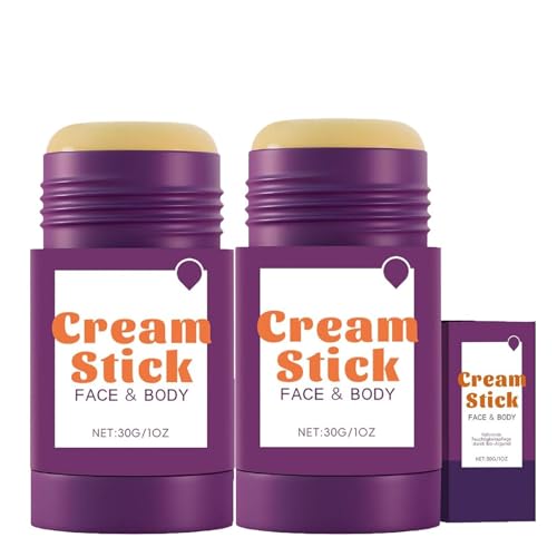 Gesichts- und Körpercreme-Stick, Mehrzweck-Feuchtigkeitsstab, fester und faltenreduzierender Creme, Körperstraffungscreme für Frauen und Männer (2PCS) von Generisch