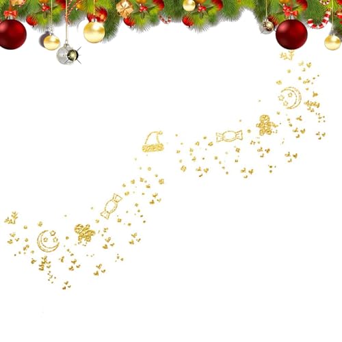 Gesichtsaufkleber für Weihnachten, Weihnachtsgesichts-Glitzeraufkleber | Weihnachtsaufkleber Gesichtsaufkleber - Goldfarbene Glitzer-Aufkleber, wasserfeste Aufkleber, Augen-Make-up-Aufkleber für Weihn von Generisch