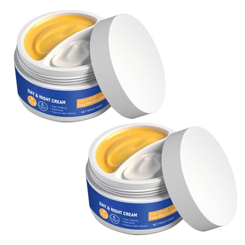 Gesichtscreme für Frauen, 2 in 1 Tag und Nacht Gesicht Feuchtigkeitscreme Creme, Hautpflege für Frauen Girls Familien Reisen Haus verwenden Make -up -Basis Schönheit (2PC) von Generisch
