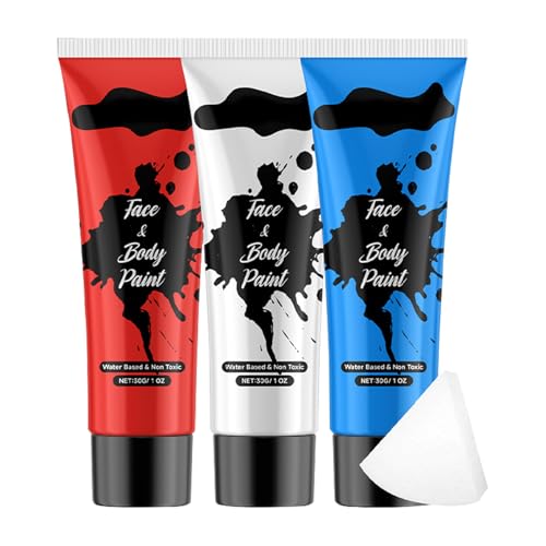 Gesichtsfarbe | Halloween Gesichtsfarbe Flüssig 3er Set,Abwaschbares Schmink-Set Für Fasching Kinder Und Erwachsene von Generisch