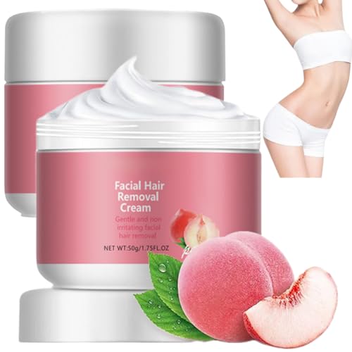 Gesichtshaarentferner Creme, Sanft & Schnell Enthaarungscreme Gesicht Sensible Haut, Entferner für Männer und Frauen, für Oberlippe, Gesicht und Alle Körper, Hair Removal Cream 50g/pc (50g/pc, 2pc) von Generisch