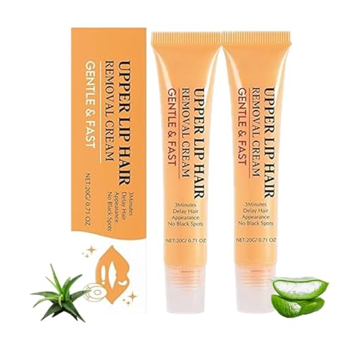 Gesichtshaarentferner Für Frauen, Wirksame Enthaarungscreme für Gesicht, Sanfte Beruhigende Enthaarungscreme, Sanfte Oberlippen Haarentfernungscreme, Schmerzfreie (2) von Generisch