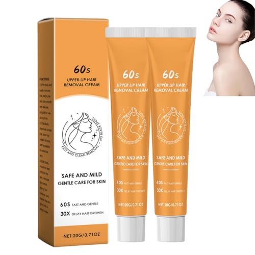 Gesichtshaarentfernungscreme, 60s Oberlippenhaarentfernung, Enthaarungscreme Gesicht,Haarentferner Creme,Schmerzfreie, Wirksame Enthaarungscreme Für Gesicht,Gesichtshaarentferner Für Frauen (2) von Generisch