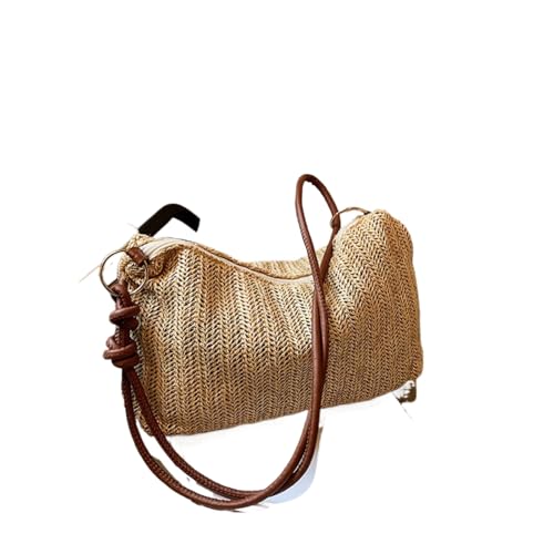 Gestreifte Strohhalm-Tasche, leichte große Kapazität mit abnehmbarer Geldbörse und Reiß verschluss für Strand urlaub von Generisch