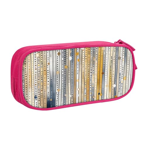 Gestreiftes Federmäppchen für Jungen und Mädchen, abstrakte Kunst, große Stifttasche, Schreibtisch-Organizer, Federmäppchen für Schule, Büro, Make-up-Tasche mit Reißverschluss, blau, 21x5x10.5cm von Generisch