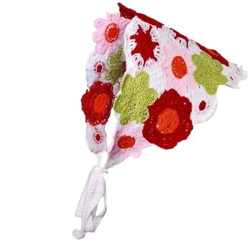 Gestrickte Stirnbänder – gestrickte Kopftücher, gestrickte Haar-Accessoires, gestrickte Haarbandanas, modisches Dreieck-Kopftuch, gestricktes Blumen-Stirnband, Kopftuch, Haarbandanas für Damen und von Generisch