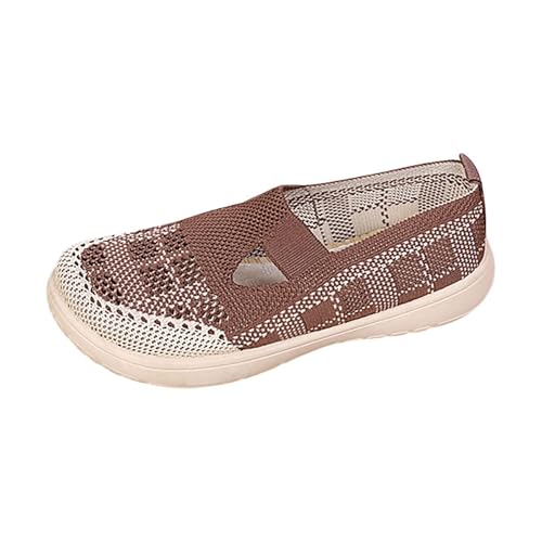 Gesundheitsschuhe Damen Bootsschuhe Diabetiker Schuhe Damen Strickschuhe Slip On Freizeitschuhe Orthopädische Schuhe Halbschuhe Loafer Walkingschuhe Wanderschuhe Atmungsaktiv Bequeme Leichte Flache von Generisch